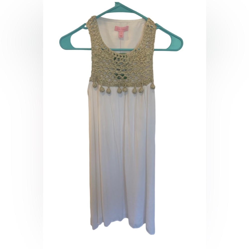 NWT LILLY PULITZER white and gold resort sundress